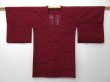 Photo5: 0902T08z320 Japanese Kimono Silk See through HAORI COAT  Burgundy (5)