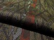 Photo4: 1U02z40 Japanese Kimono Silk  FABRIC Dark gray-brown Trees 39.4" (4)