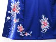 Photo5: 0811T10z910 Japanese Kimono Silk TSUKESAGE Navy Flowers (5)