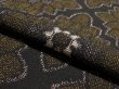 Photo4: 1U02z70 Vintage Japanese Kimono Silk  FABRIC Black Chrysanthemum 41.7" (4)