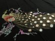 Photo2: 2S01z270 Japanese Kimono Silk Embroidery FABRIC Black Peacock 45.7" (2)