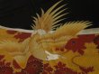 Photo2: 2N01z100 Vintage Japanese Kimono Silk  FABRIC Black Flowers, Bird 43.3" (2)