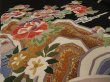 Photo2: 2L04z70 Japanese Kimono Silk Artist work FABRIC Black Wave 44.1" (2)