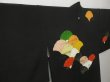 Photo3: 0902T01z640 Japanese Kimono Silk HAORI Black Chrysanthemum (3)