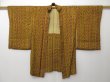 Photo7: 0802T03z400 Vintage Japanese Kimono Silk HAORI Ochre (7)