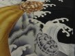 Photo3: 2i01z110 Japanese Kimono Silk  FABRIC Black Turtle 48.8" (3)