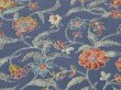 Photo3: 1Z01z60 Japanese Kimono Silk  FABRIC Lavender blue Flowers 40.2" (3)