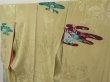 Photo2: 1215T06z760 Antique Japanese Kimono Silk TSUKESAGE Cream-Yellow Flowers (2)