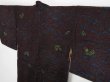 Photo3: 0816i05z340 Antique Japanese Kimono Silk HAORI Dark brown Hut (3)