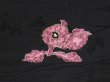 Photo5: 0825i04z520 Vintage Japanese Kimono Silk HAORI Black Cattleya (5)