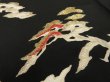 Photo4: 2A02z80 Vintage Japanese Kimono Silk  FABRIC Black Pine 48" (4)