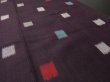 Photo2: 2W08z30 Vintage Japanese Kimono Silk MEISEN FABRIC Dark grape   52" (2)