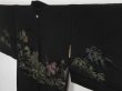 Photo2: 0728i08z510 Vintage Japanese Kimono Silk HAORI Black Scenery (2)