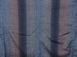 Photo5: 1119T03z860 Japanese Kimono Silk TSUMUGI Navy-Gray Stripe (5)