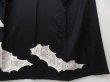 Photo6: 1328T07z640 Japanese Kimono Silk HITOE TSUKESAGE Black Flowers (6)