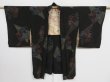 Photo10: 0901i09z500 Antique Japanese Kimono Silk HAORI Black Plum branch (10)