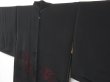 Photo2: 1614T10z560 Vintage Japanese Kimono Silk HAORI Black Dronwork embroidery (2)