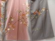 Photo6: 1407T08z1050 Japanese Kimono Silk TSUKESAGE Ash pink Plum branch (6)