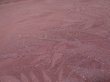 Photo3: 1U06z90 Japanese Kimono Silk  FABRIC Rosy brown Plants 61.4" (3)