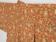 Photo2: 1307i08z550 Vintage Japanese Kimono Silk HAORI Dark orange Bird Flower (2)