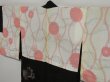 Photo8: 1019i10z470 Vintage Japanese Kimono Silk HAORI Black Flowers (8)