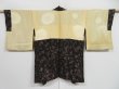 Photo7: 1409i05z790 Vintage Japanese Kimono Silk HAORI Black Wave (7)