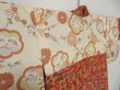 Photo7: 1208N05z400 Vintage Japanese Kimono Silk MEISEN HAORI Red Brown Flower (7)