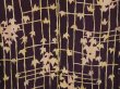 Photo5: 0524N04z510 Vintage Japanese Kimono Silk KOMON Dark grape Ivy (5)