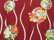 Photo3: 1108T03z590 Antique Japanese Kimono Silk HAORI Dark red Chrysanthemum (3)