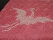 Photo2: 2W08z50 Japanese Kimono Silk  FABRIC Pink Crane 44.1" (2)