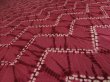 Photo3: 1F03z60 Japanese Kimono Silk  FABRIC Red-Pink Shibori dyeing 50.4" (3)