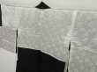 Photo9: 0715i10z500 Vintage Japanese Kimono Silk HAORI Black Flowers (9)