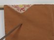 Photo6: 0707N04z700 Vintage Japanese Kimono Silk HAORI Light brown Flower (6)