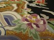 Photo5: 2L04z70 Japanese Kimono Silk Artist work FABRIC Black Wave 44.1" (5)