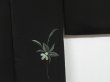 Photo6: 0708N02z600 Vintage Japanese Kimono Silk HAORI Black Cattleya (6)