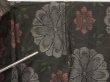 Photo9: 1004i04z520 Vintage Japanese Kimono Silk TSUMUGI Dark olive brown Flowers (9)