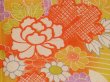 Photo5: 0731i06z310 Antique Japanese Kimono Silk Girl's Hitoe Yellow ochre Flowers (5)