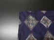 Photo7: 3F02z30 Vintage Japanese Kimono Silk MEISEN FABRIC Dark purple   37" (7)