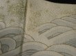 Photo7: 2S02z130 Vintage Japanese Kimono Silk  FABRIC Black Pine, Wave 47.2" (7)