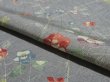 Photo4: 2J02z60 Japanese Kimono Silk  FABRIC Gray Camellia 47.2" (4)