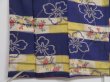 Photo9: 0917i09z570 Antique Japanese Kimono Silk KOMON Dark blue-purple Flower (9)