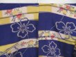 Photo7: 0917i09z570 Antique Japanese Kimono Silk KOMON Dark blue-purple Flower (7)