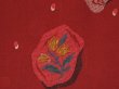 Photo6: 0716T02z500 Vintage Japanese Kimono Silk KOMON Red-Brown Flower (6)