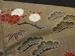 Photo4: 2F03z70 Japanese Kimono Silk  FABRIC Black Chrysanthemum 44.1" (4)