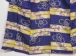 Photo4: 0917i09z570 Antique Japanese Kimono Silk KOMON Dark blue-purple Flower (4)