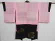Photo8: 0904i10z520 Antique Japanese Kimono Silk LONG HAORI Black Peony (8)