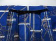 Photo7: 0301H08z330 Vintage Japanese Kimono Silk MEISEN HITOE KOMON Blue Nadeshiko (7)