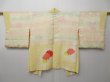 Photo9: 0811T01z560 Japanese Kimono Silk HAORI Light yellow Flower (9)