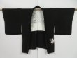 Photo8: 0801i06z550 Vintage Japanese Kimono Silk HAORI Black Flowers (8)