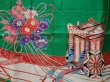 Photo3: 0621N03z690 Vintage Japanese Kimono Synthetic Girl's  Green Royal cart (3)